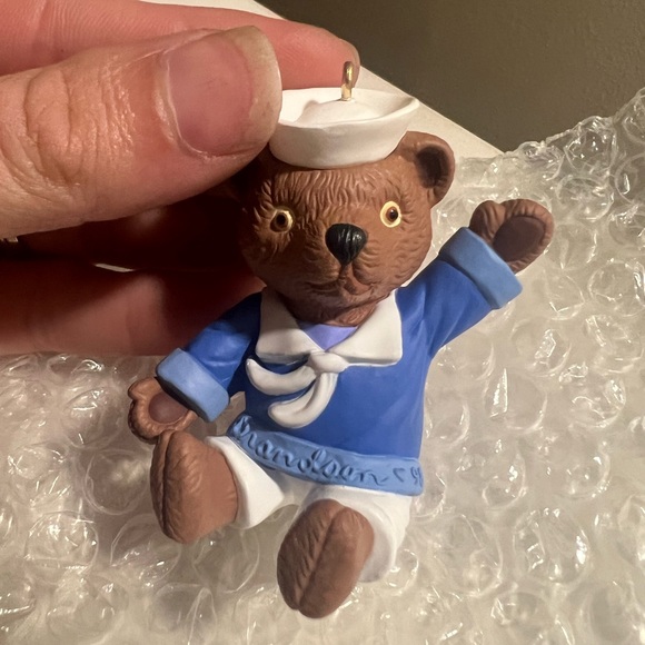 Vintage Hallmark Keepsake 1998 Grandson Christmas Ornament Sailor Teddy Bear - Picture 2 of 7